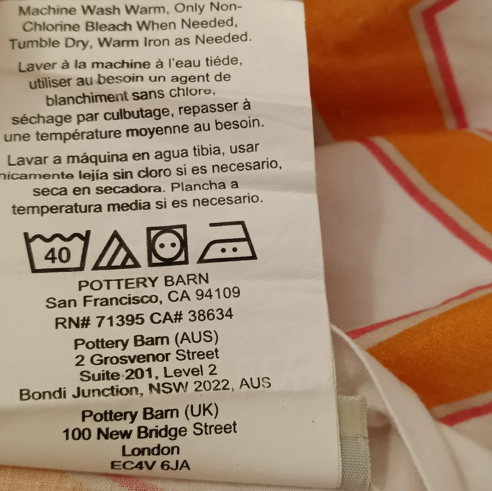 Pottery Barn Nova Geo *Single* Standard Sham Orange/White